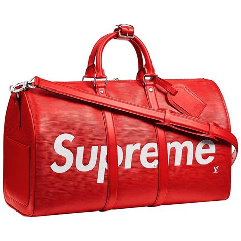 lv supreme duffel bag|louis vuitton red epi duffle.